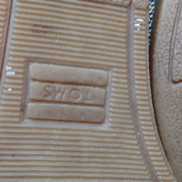 TOMS Wedge Bootie, sz 9.5, white, blue, gold, 3" heel - Picture 6 of 7